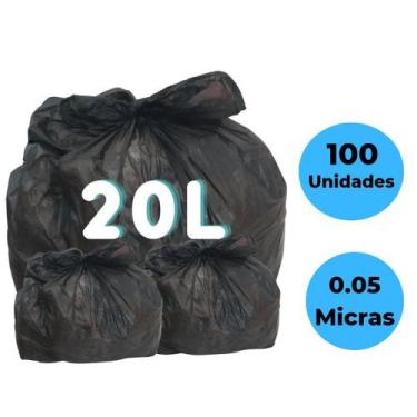 Imagem de Saco De Lixo Preto 20 Litros - 100 Un. Direto Da Fabrica - Cwb Ultilid