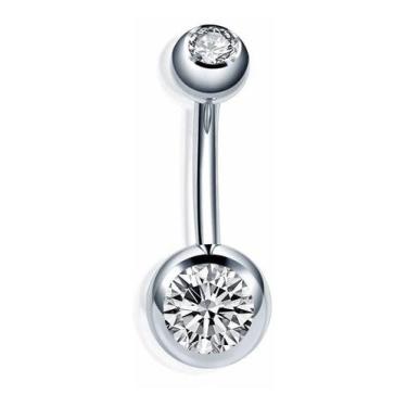 Imagem de Piercing De Umbigo Com 2 Pedras Titânio Pequeno - De Castro joias, Pra