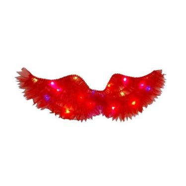Imagem de Fantasia asa de anjo vermelha infantil led carnaval festas - MC PRESEN