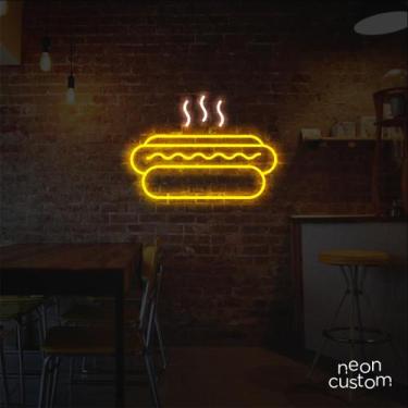 Imagem de painel letreiro led Neon Hot Dog decoracao festa bar - Neon Custom, Mu