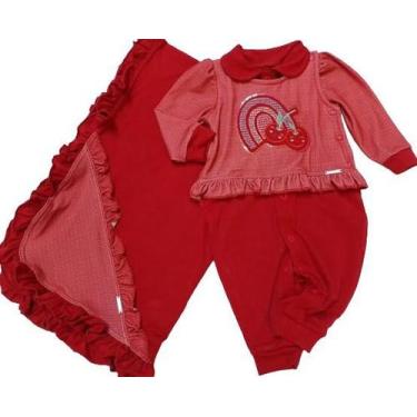 Imagem de Kit Saída Maternidade Malha Bebê Menina LeBhua Paraiso 13680 - Le Bhua