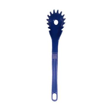 Imagem de Colher Pegador de Macarrão Nylon Talher Utensílio Azul 28cm - Talheres