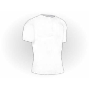 Imagem de Camiseta Lisa Manga Curta Plus Size Poliéster Branca - Del France, G1