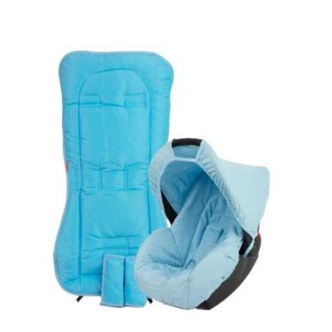 Imagem de Capa de bebê conforto e capa carrinho - azul claro - ALAN PIERRE BABY