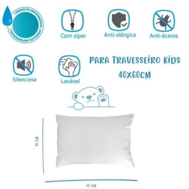 Imagem de Capa Protetora Impermeável para Travesseiro Kids Infantil 40x60cm Arru