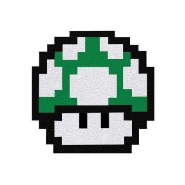 Imagem de Tapete Capacho Mário Bros Cogumelo 1 up 60x60 cm - Zap Tapetes