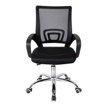 Imagem de Cadeira de escritório Trevalla TL-CDE-26-1 ergonômica preta com estofa