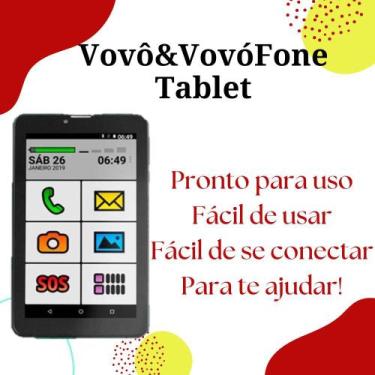 Imagem de Vovo&vovofone twist tab 32gb tela 7 botão sos zap - POSITIVO