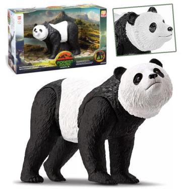 Imagem de Urso Panda Brinquedo Animal Realista Articulado Vinil 21cm - Silmar