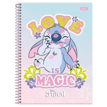 Imagem de Caderno Stitch Universitário 1 Matéria Espiral Escolar, Verde