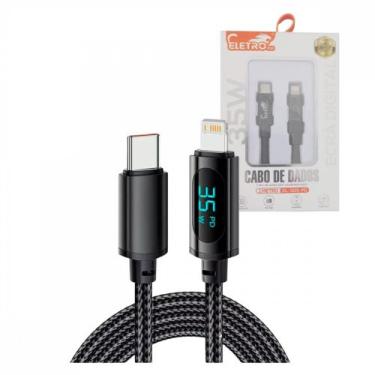 Imagem de Cabo de Dados 35W TIPO-C / Lightning Indicador Digital Linha Premium E