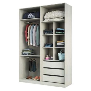 Imagem de Guarda Roupa Closet sem Porta 159,2cm 3 Gavetas, 2 Cabideiros, Maleiro