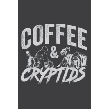 Imagem de Coffee and Cryptids - Bigfoot, Mothman, Nessie, Alien: Journal/Ruled Notebook with Premium Paper, 6" x 9", Inner Pocket, 120 Pages