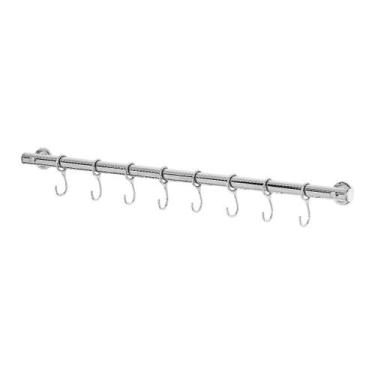 Imagem de Suporte De Cozinha Porta Talheres 100cm Com 18 Ganchos - Cromoshop