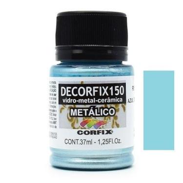 Imagem de Tinta Decorfix 150 Metálico 37ml - Metal, Vidro e Cerâmica, 406 AZUL T