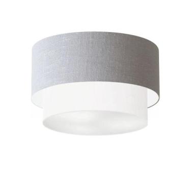 Imagem de Plafon Duplo Cilíndrico Vivare Md-3045 Cúpula em Tecido 40x35cm - Bivo