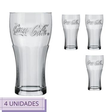 Imagem de Conjunto 4 Copos Coca Cola Nadir 470ml Vidro Suco Agua - NADIR FIGUERE