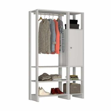 Imagem de Closet com 1 Cabideiro, 1 Porta com 2 prateleias e 6 nichos externos E