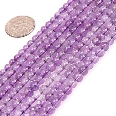 Imagem de JOE FOREMAN Miçangas soltas redondas semipreciosas de ametista roxa clara de 5 mm para fabricação de joias, artesanato artesanal, 38 cm