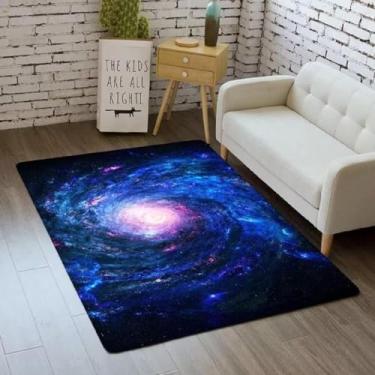 Imagem de Blue Galaxy Starry Sky Area Rugs Universe Space Theme Tapetes coloridos Nebulosa para quarto de crianças, sala de jantar, sala de jogos, 1,2 x 1,8 m