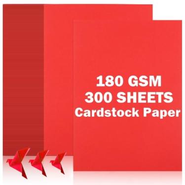 Imagem de Papel cartonado, 300 folhas de papel de construção A4 para fazer cartões, artesanato infantil, scrapbook, papel de artesanato colorido pesado para bricolage, cartolina para projetos escolares