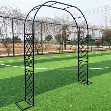 Imagem de Arco de treliça de jardim Árvore de uva de metal Arcos de rosas de aço resistente para plantas trepadeiras Arco de pérgola ao ar livre 10,8 pés 12,1 pés 8,5 pés 5,9 pés de largura, preto, 28