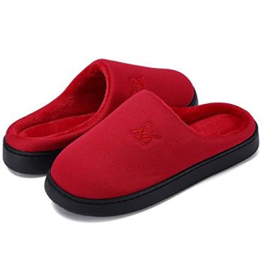 Imagem de Landeer Pantufas de Algodão Estilo Casal Masculino e Feminino, Vermelho, 11-12 Women/9-10 Men