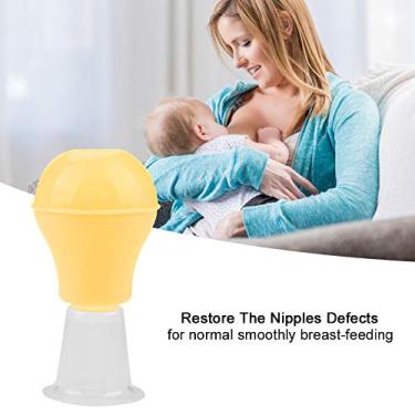 Imagem de Aspirador de Mamilo Feminino Portátil Com Correção de Copos Macios para Cuidados de Saúde de Mamilo Plano Invertido para Mulheres Grávidas (Amarelo)