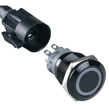 Imagem de AFK Tech Chromatek Full-Color Rgb (Ws2812) 19Mm Interruptor de Botão Momentâneo, Arduino, Raspberry Pi, Esp32, Esp8266 (Black Shell, Flat)