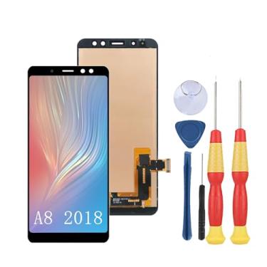 Imagem de SiuVorZhi Tela LCD compatível com Samsung Galaxy A8 2018 Display LCD Touch Screen Assembly Peças de reposição com ferramentas.