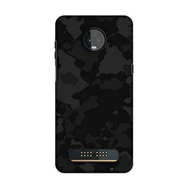 Imagem de AMZER Capa rígida de encaixe feita à mão com design slim fit para Motorola Moto Z3 Play - Camou- Preto e cinza queimado HD Cor