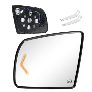 Imagem de TOP-MAX Vidro de espelho aquecido do lado do motorista compatível com Toyota Tundra 2007-2020, Toyota Sequoia 2008-2017, substituição do espelho retrovisor esquerdo com seta - 87906-0C030