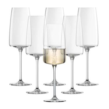 Imagem de Zwiesel Glas Sensa Copo de vinho espumante leve e fresco (conjunto de 6), taças de champanhe de filigrana, copos de cristal Tritan seguros para lava-louças, feito na Alemanha (368 g)