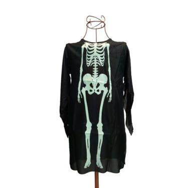 Imagem de Fantasia Infantil Juvenil De Halloween Dia Das Bruxas Esqueleto Caveir