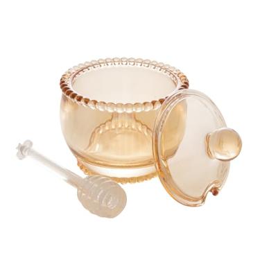 Imagem de WOLFF - Meleira de Cristal com Pegador Âmbar Metalizado 10cm x 10cm x 11,5cm - Linha Pearl