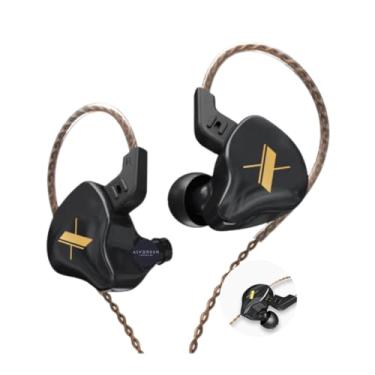 Imagem de Fone de Ouvido Profissional KZ EDX Intra-auricular, Driver Dinâmico Magnético Composto de 10mm, Cabo Substituível, Original - Ideal para Cantores e Músicos - AlverSun (PRETO)