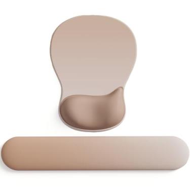 Imagem de Tapete de mouse ErgoComfort Gel para descanso de pulso - Mouse pad ergonômico para escritório com suporte de pulso - antiderrapante, design de acessórios de mesa para decoração de casa e jogos