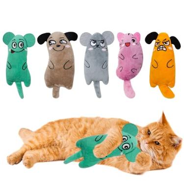 Imagem de Maiiu 5 peças de brinquedos de erva de gato, brinquedos engraçados para gatos, resistentes a mordidas, brinquedos de gato de desenho interno para gatos, brinquedos para mastigar gatos