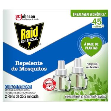 Imagem de Raid Essencial Repelente Eletrico Líquido Refil À Base de Plantas, 2 Unidades de 25,2ml Cada