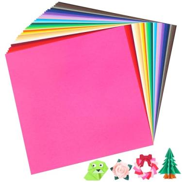 Imagem de 80 folhas de papelão colorido – 40 cores 30,5 x 30,5 cm papel quadrado para scrapbook 180 gsm/29,5 kg, cores sortidas, papel de construção para projetos faça você mesmo, materiais de scrapbook