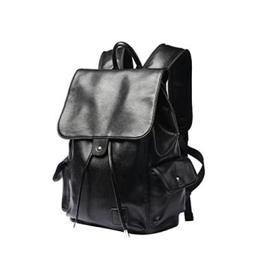 Imagem de Mochila de couro fashion para homens de negócios de luxo bolsa para laptop mochila masculina com zíper mochila de viagem