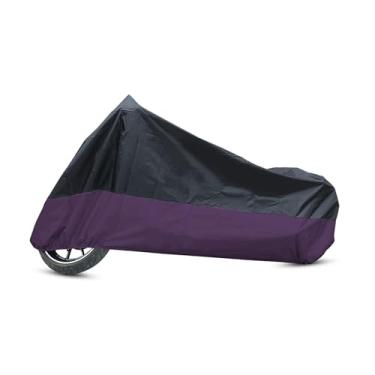 Imagem de REPAIROCK Capa de motocicleta para todas as estações à prova d'água à prova de poeira capa de chuva para motocicleta ao ar livre 190T XL preto roxo para Harley Sportster 883 1200 Dyna Touring Auto
