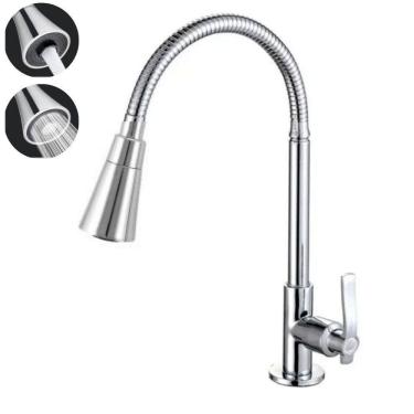 Imagem de Torneira Cozinha Pia Gourmet Mesa Flexível Em Metal Inox