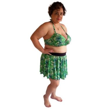Imagem de Conjunto De Biquiní De Saia Cintura Alta Plus Size Até O 56 - Star Gol