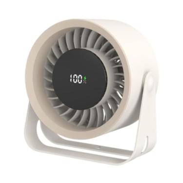 Imagem de XLWLLNJ Fã do ventilador de mesa Fan pessoal Compacto Speed ​​Speed ​​Ajuste Circulador silencioso ventilador portátil para acampamento viagens de viagens no, Bege