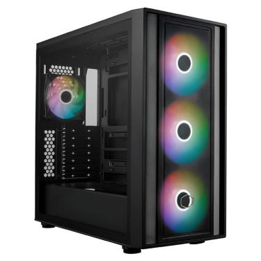 Imagem de Gabinete Cooler Master Masterbox 600 - Vidro Temperado - 3 Fans ARGB - Preto - MB600-KGNN-S00