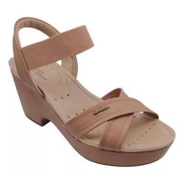 Imagem de Sandália Feminina Ortopédica Salto Alto Meia Pata Modare, Nude, 37