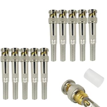 Imagem de AimHD 10 Conectores Macho BNC RG59 RG6 Parafuso Terminal Coaxial Banhado a Ouro para Cabos de Vídeo de Câmera de Vigilância de Segurança CCTV