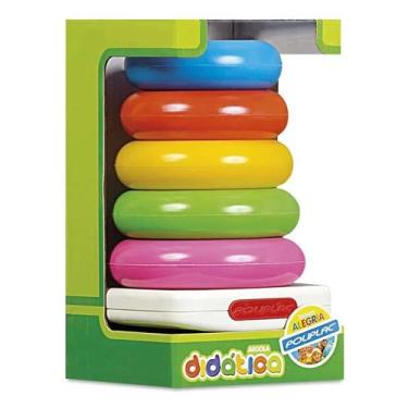 Imagem de Brinquedo Educativo para Bebe Argola Didática Colorida - Poliplac