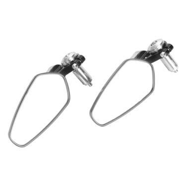 Imagem de Espelho retrovisor para motocicleta, 2 peças de alumínio resistente à prova de choque, espelhos laterais de guidão elegantes, visão ampla para motocicleta (prata)